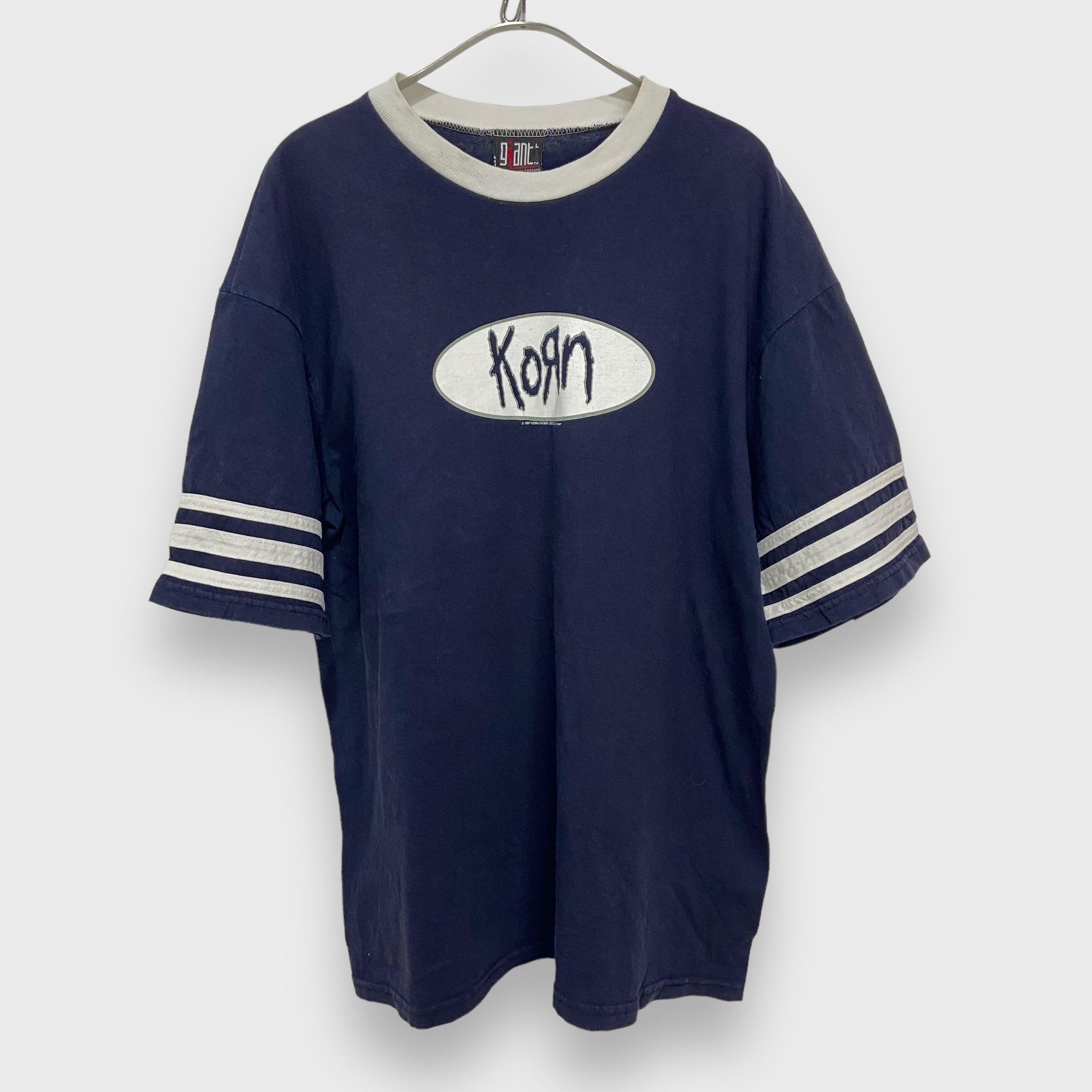 90s USA製 KORN コーン バンドTシャツ 紺 L giant バンT | 古着屋 Uan