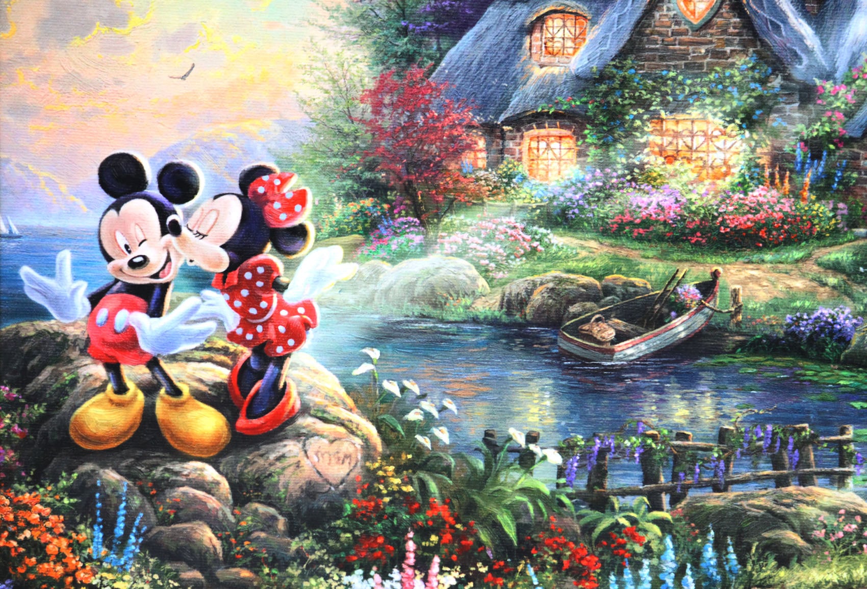 ディズニー絵画「ミッキー＆ミニー/スウィートハート コーヴ」額縁2種