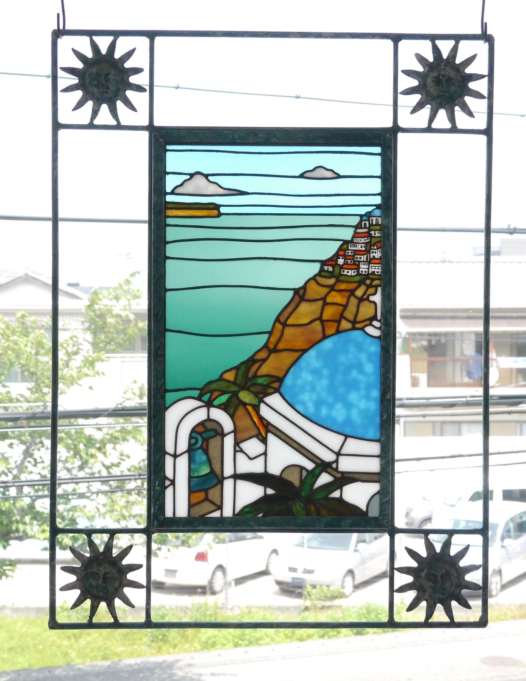 ステンドグラス 】パネル エーゲ海 ST | ステンドグラス工房かわもと