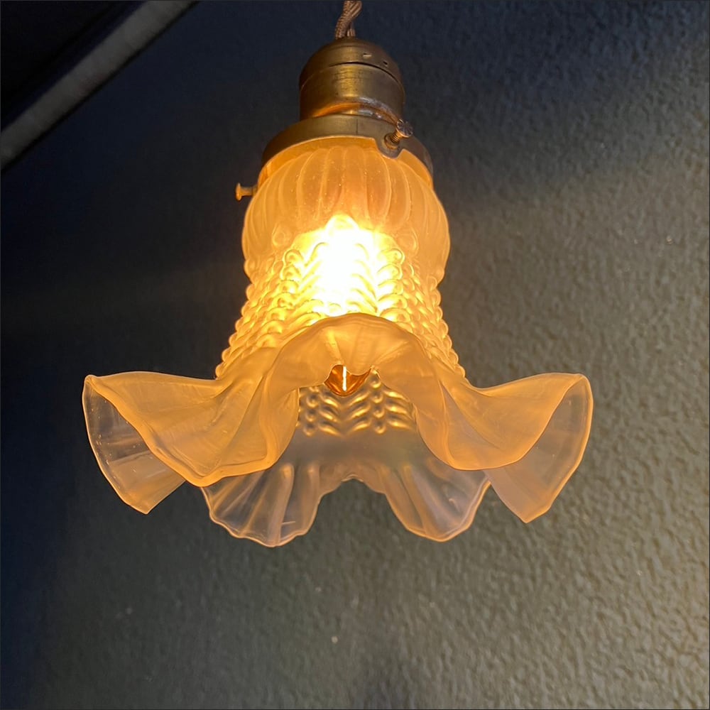 アンティーク ガラス フリルシェード ペンダントライト】 | ALL