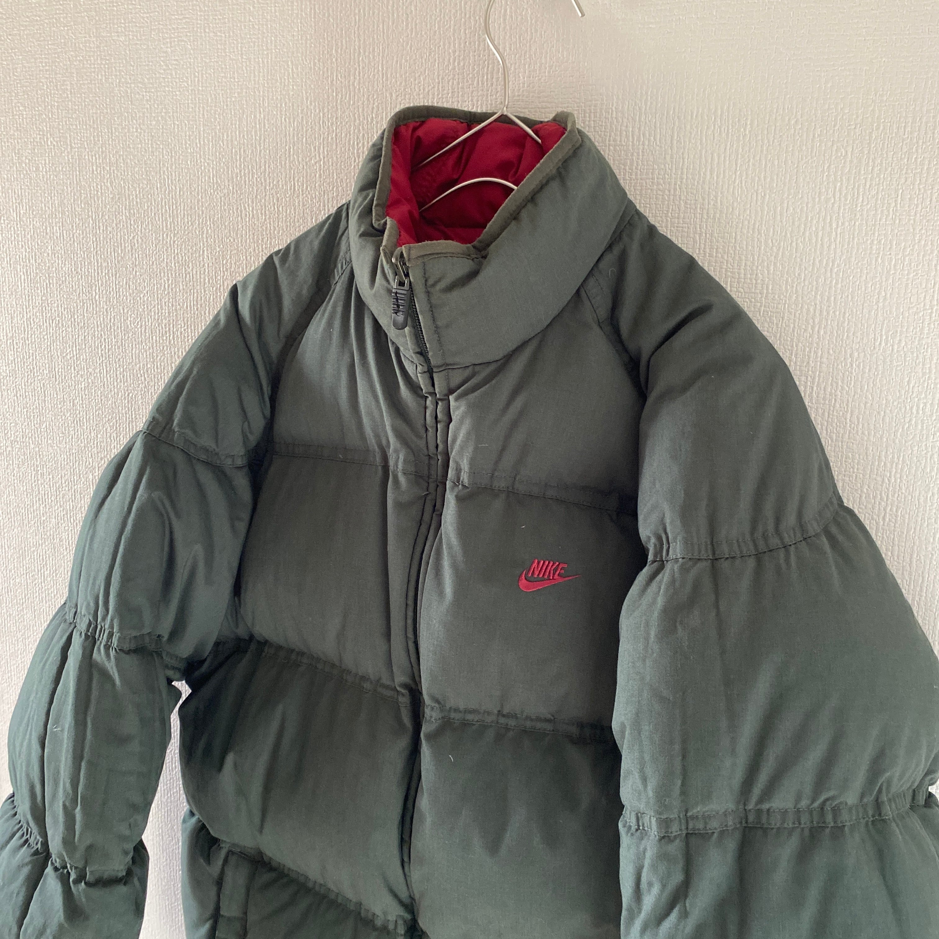 00'sNIKEナイキダウンジャケットメンズリバーシブルxl緑アウター