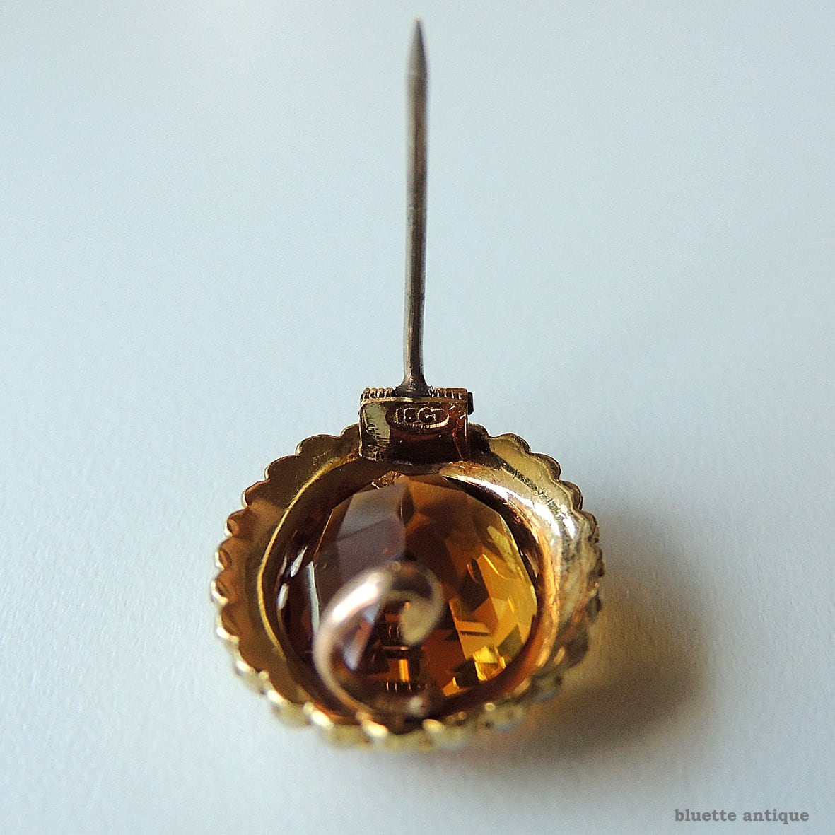 英国アンティークジュエリー 15ctゴールド 天然シトリン 真珠 レース