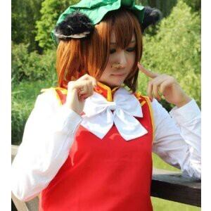 K2152b 東方project東方妖々夢風 八雲橙 風 衣装+帽子+耳+尾+ウィッグ