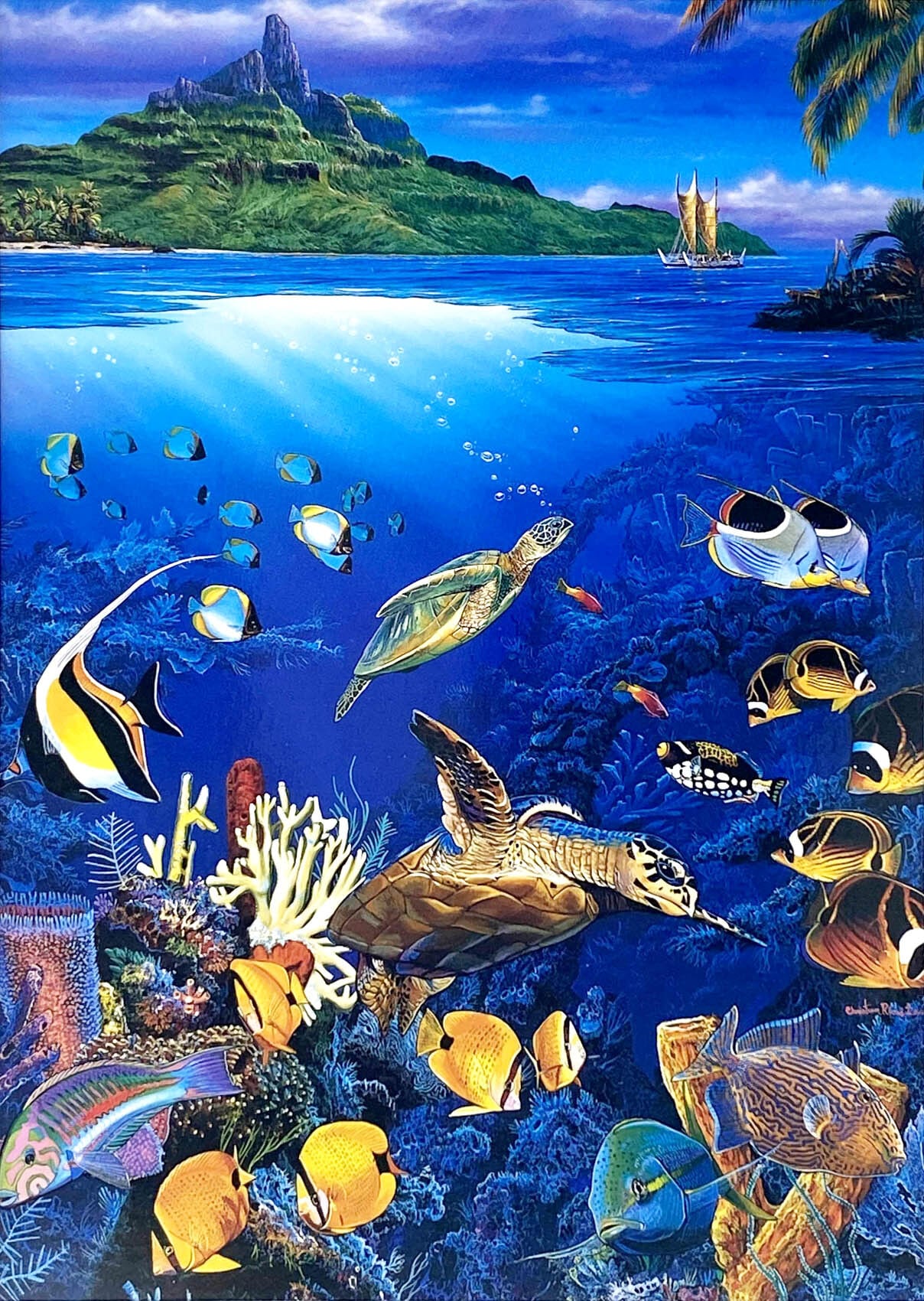 ラッセン ミニアート「ボヤージュ オブ ザ ホクレア」額縁 2種展開