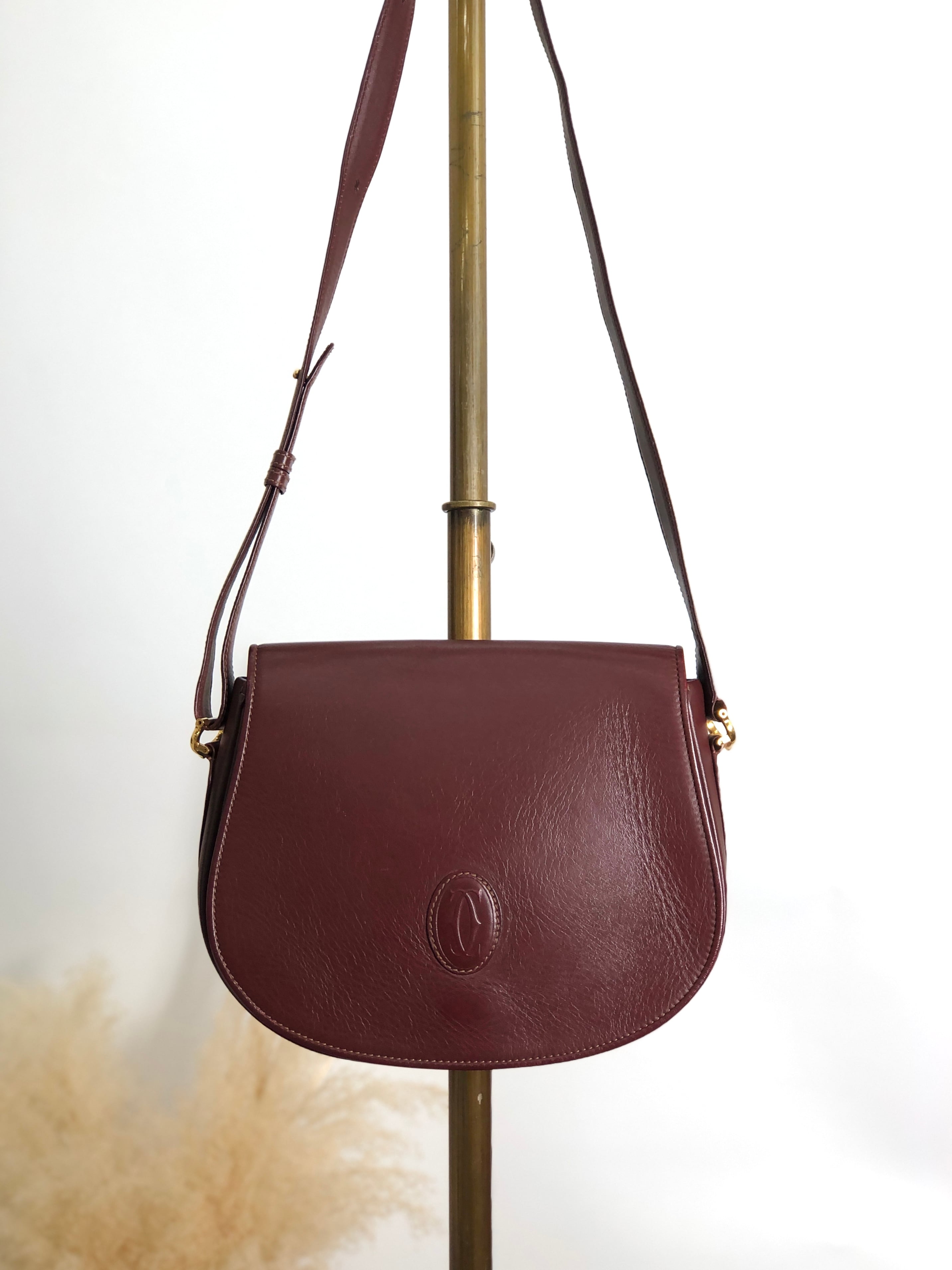 Cartier カルティエ マストライン ショルダーバッグ ボルドー ロゴ