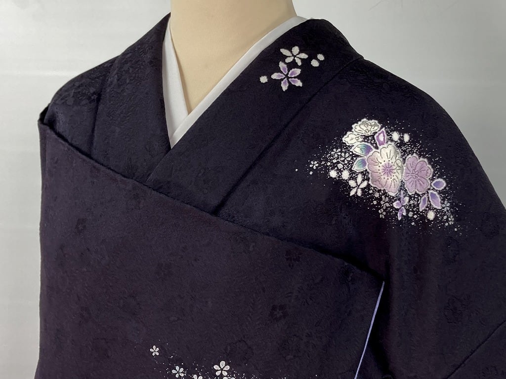 翠山工房 辻が花 絞り トールサイズ やまと誂製 美品 訪問着 正絹 紫