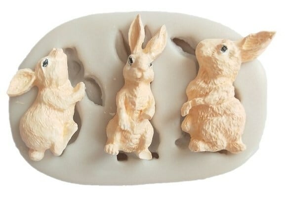 うさぎ(3種類) シリコンモールド | シリコンモールド・クレイクラフト
