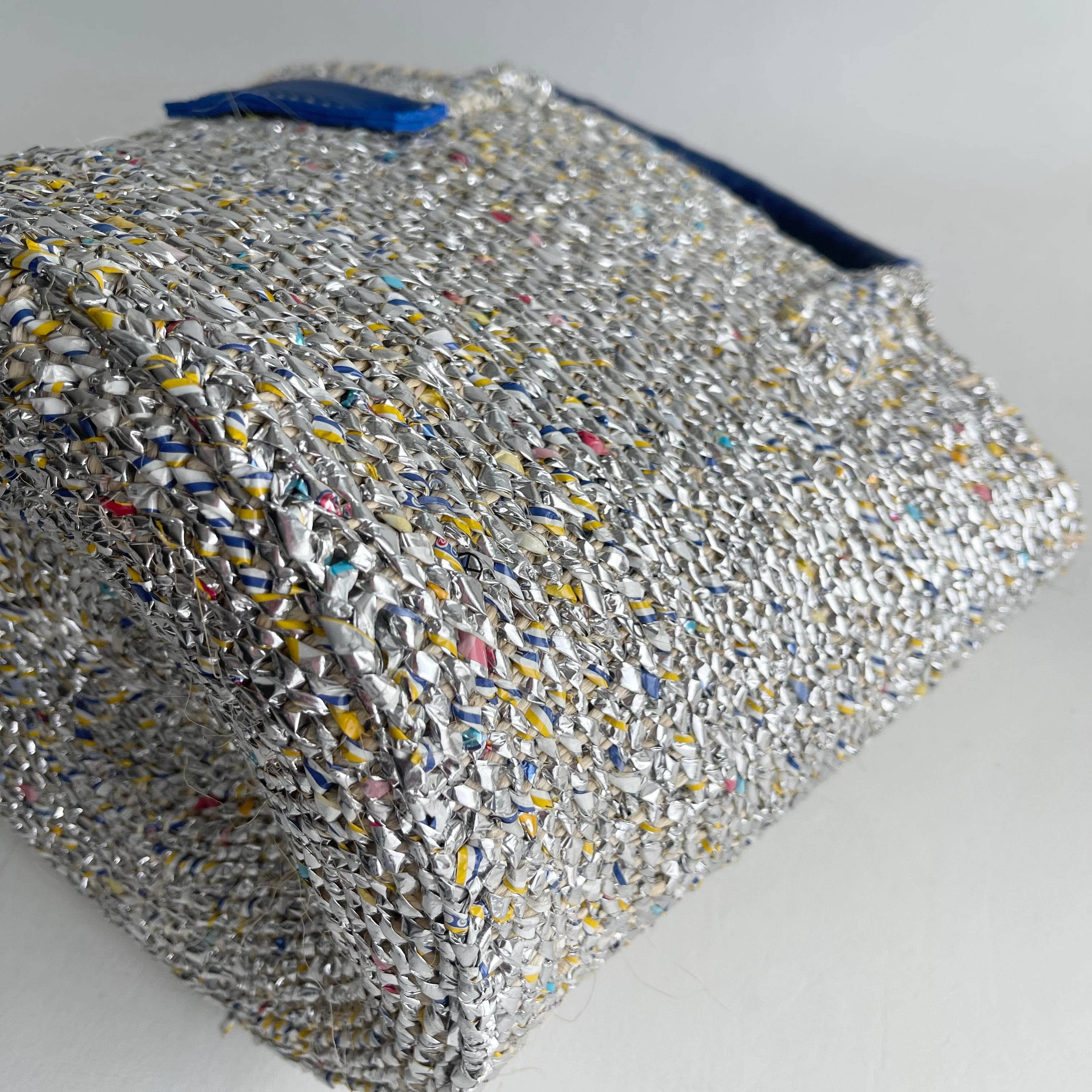 限定即納 ] SILVER MIX kago-bag / M / BLUE | meong blue