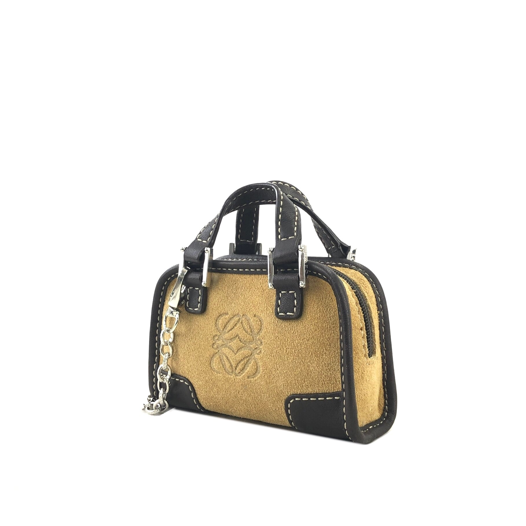 LOEWE ロエベ アナグラム スエード×レザー ミニアマソナ マイクロ ミニ