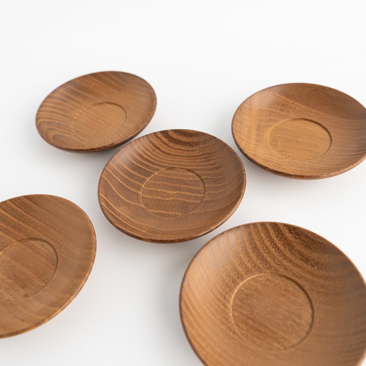 アウトレット】桑 茶托 無塗装 直径9cm 小さめ（5枚組） | わたなべ木