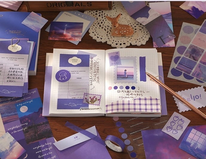 再入荷】コラージュ素材セット ギフトボックス ノート メモ 素材紙