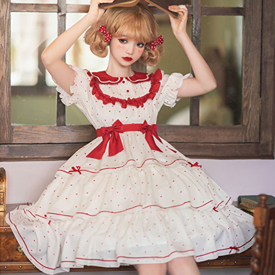 SEASONZ スイートロリータ ロリータ ドレス ドット柄 ワンピース