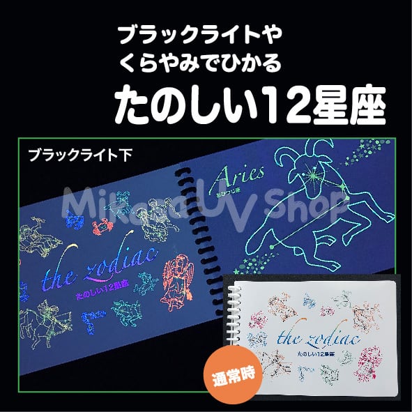 ブラックライトで光るたのしい12星座A5サイズ(UVペン付) | 蛍光グッズ