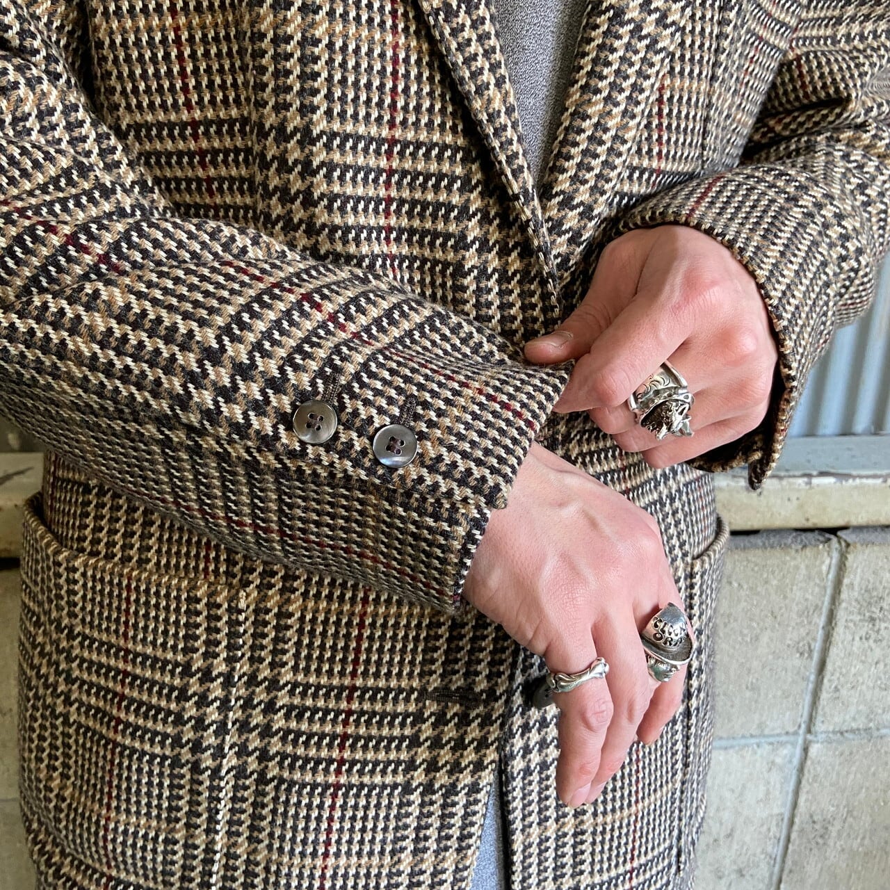 ヴィンテージ スペイン製 Burberrys バーバリー カシミヤ混 ウール