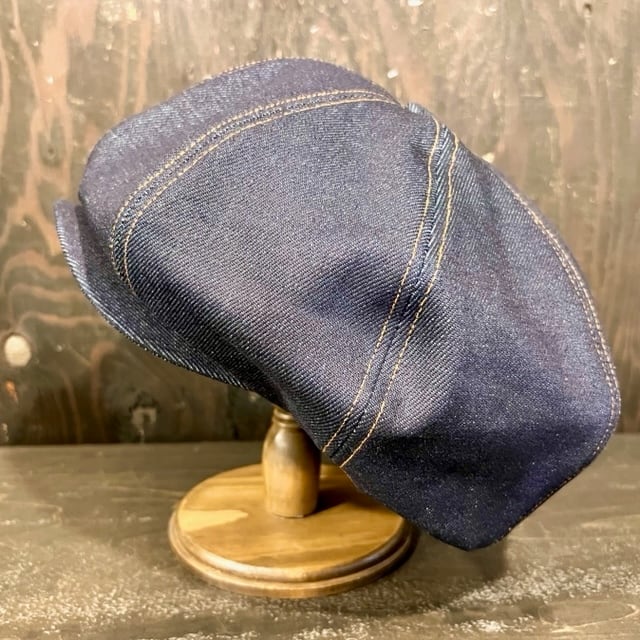 ステッチデニムボタン付ビッグアップルキャスケット | CANDY WOOD