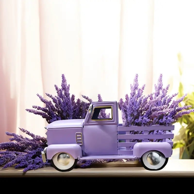 特大 メタル ブリキ 玩具 ピックアップトラック 紫 パープル