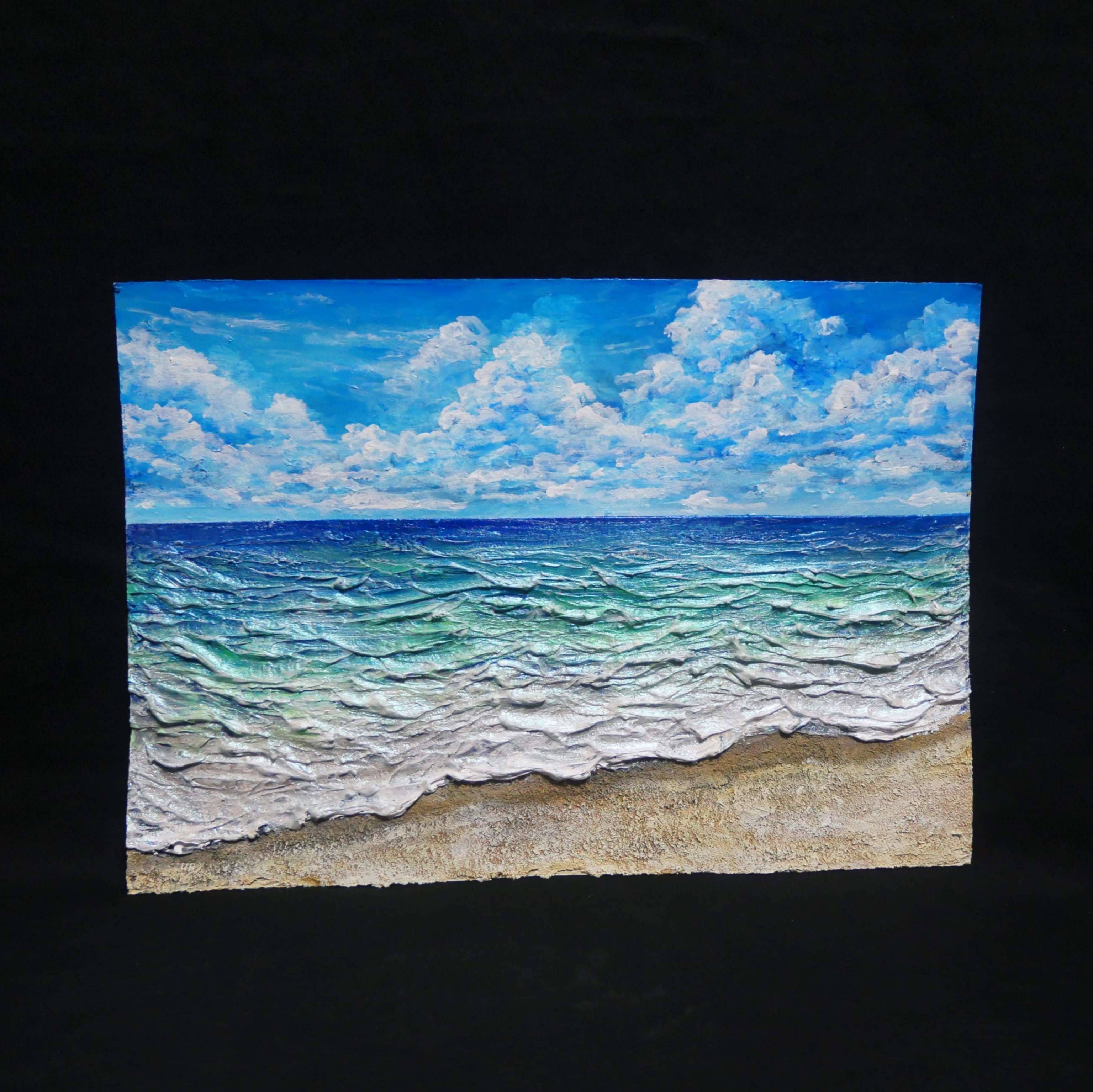 油絵 油彩 油彩画 絵 絵画【夏の砂浜の海】 | HIROSHI1990