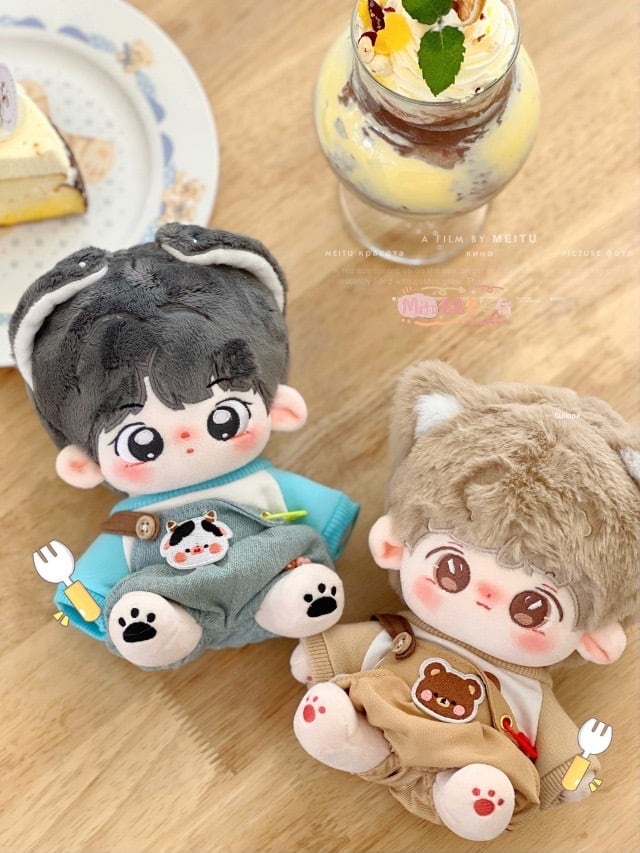 15cmぬい服】カラフルオーバーオール 15cm用 着せ替えぬいぐるみのお