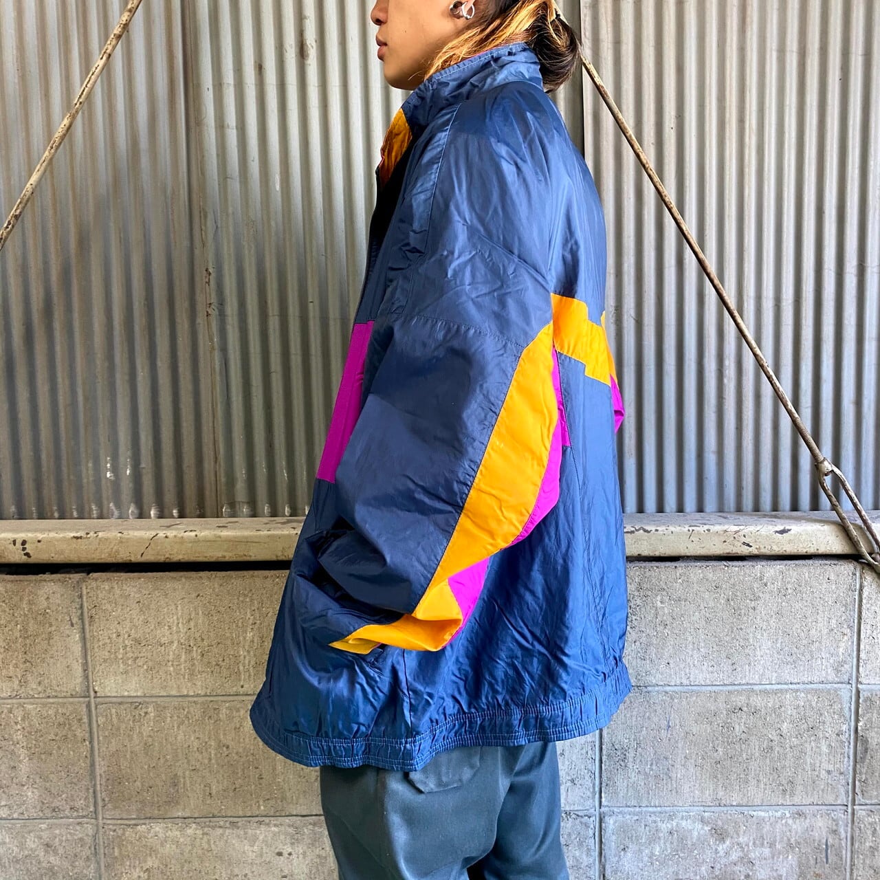 90年代 銀タグ NIKE ナイキ ナイロンジャケット メンズXL 古着 90s