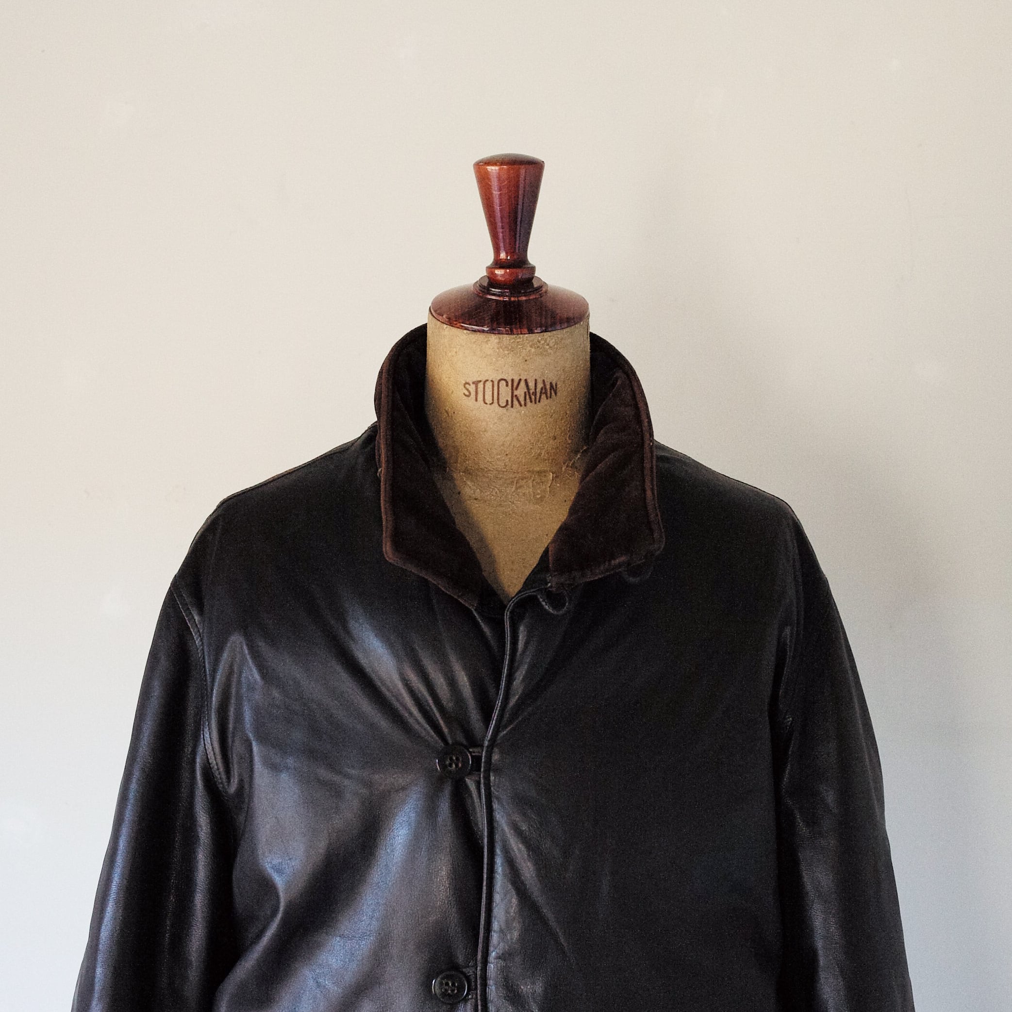 GIORGIO ARMANI レザーパファージャケット グースダウン パデッド