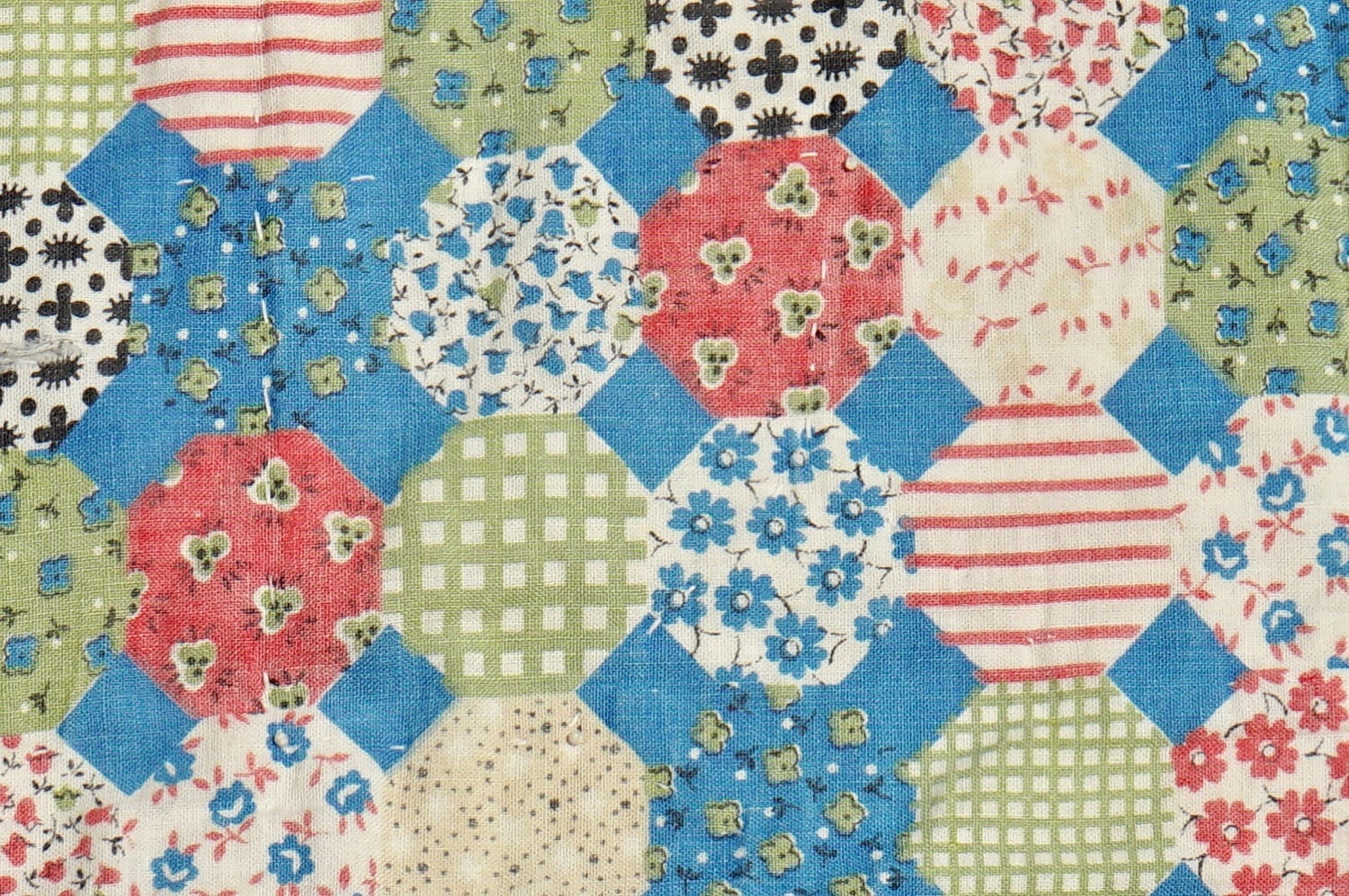 285 アメリカンキルト USビンテージプリント 古布 パッチワーク
