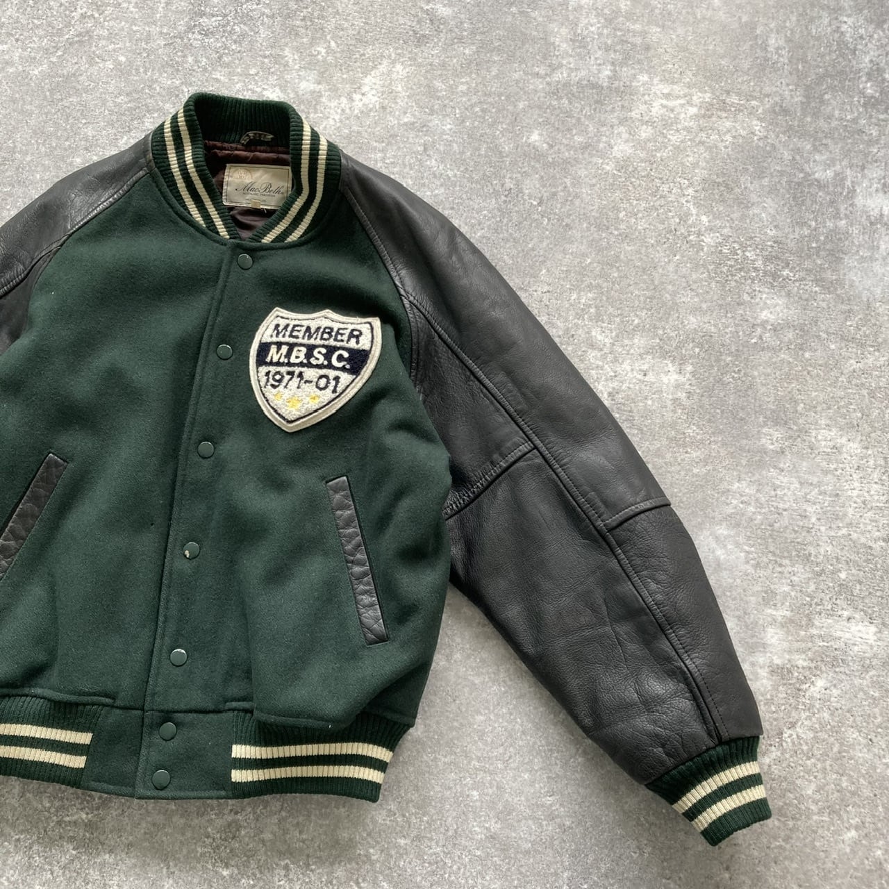 MACBETH】 マクベス 袖レザースタジャン ジャケット ワッペン刺繍 | Pay ID