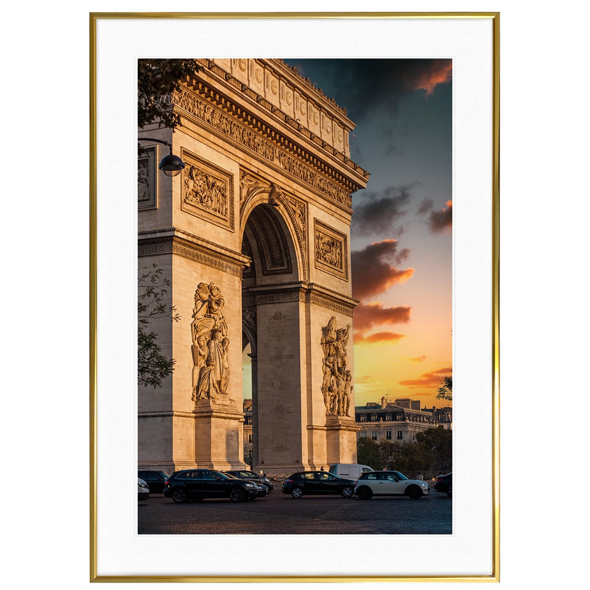 夕日写真 フランス パリ 夕陽に染まるエトワール凱旋門 インテリア