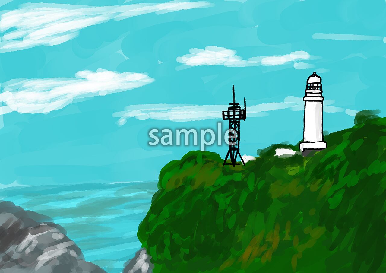和歌山風景潮岬灯台 | 一般社団法人クリエイターズ | 和歌山 イラスト