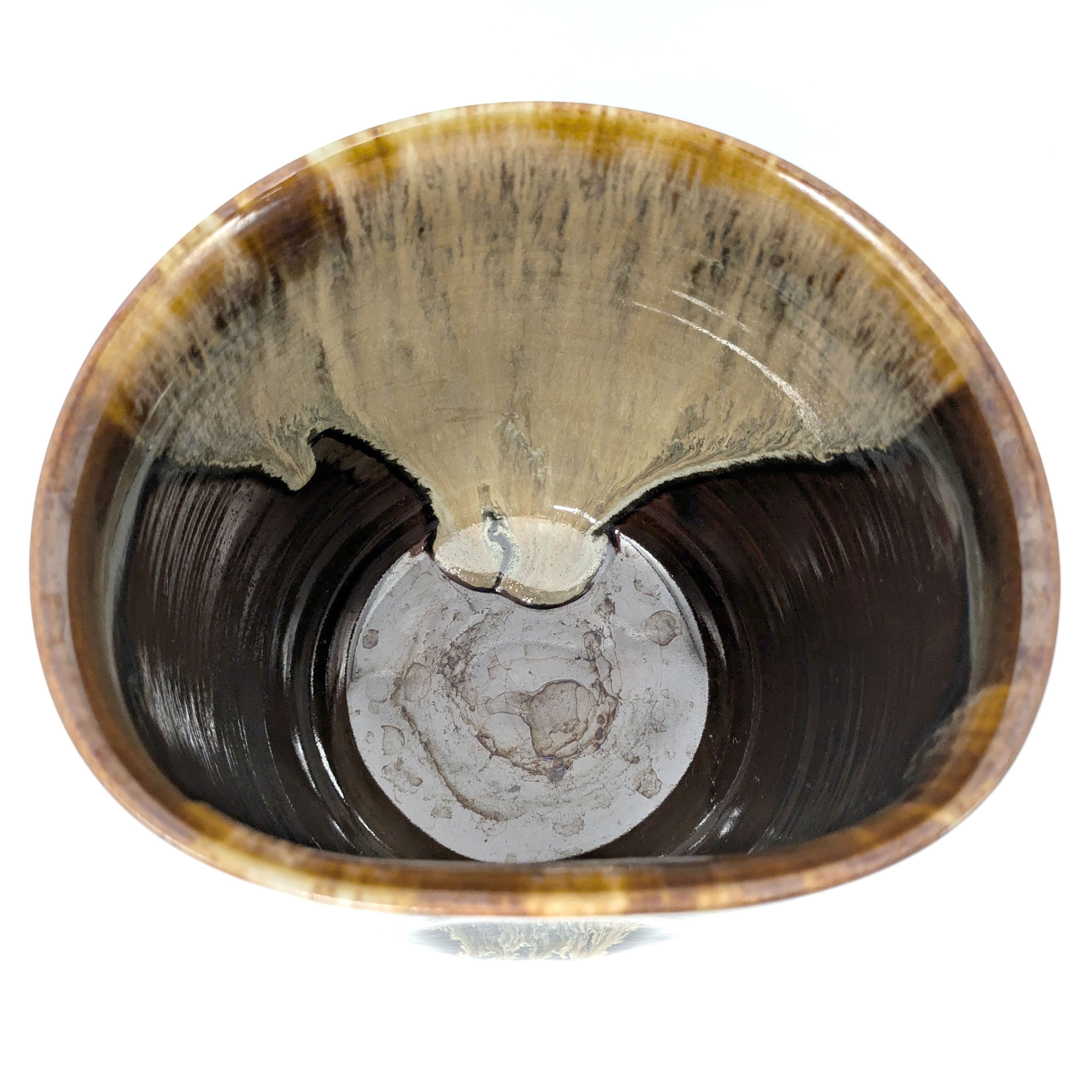 高取焼・青柳翠峰・半月水指・塗蓋付・茶道具・No.240721-14・梱包