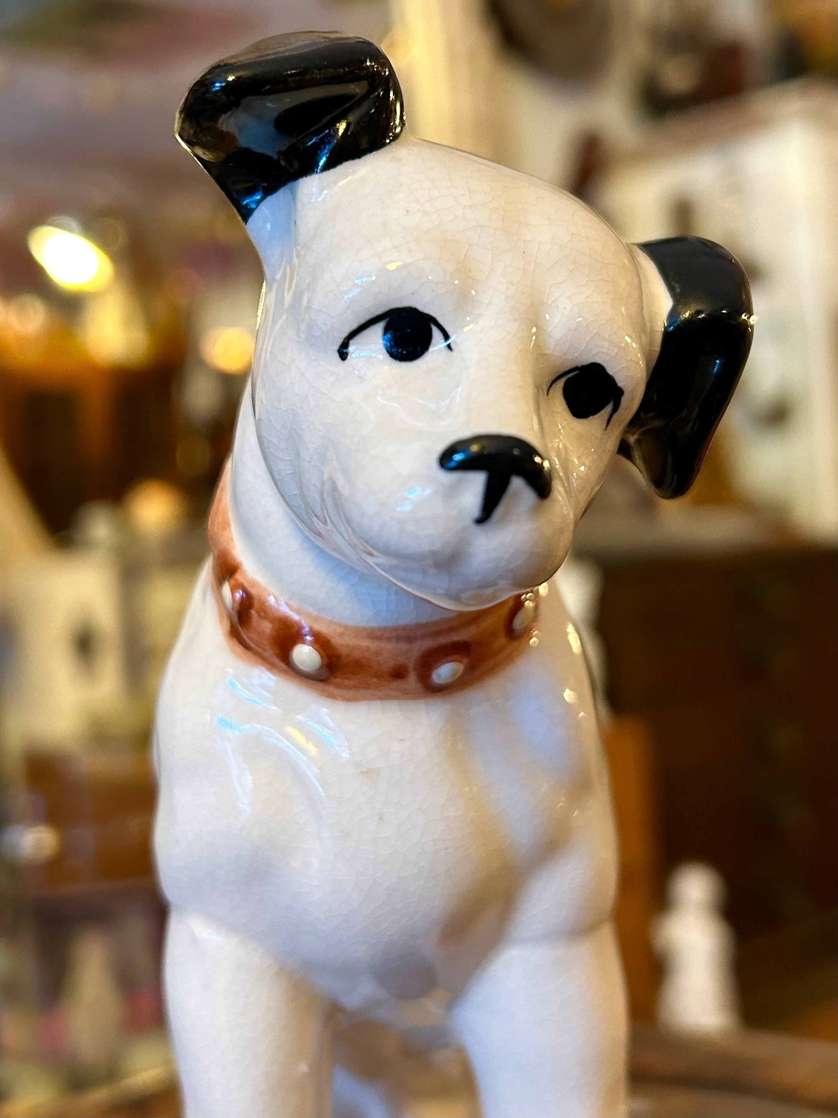 昭和レトロ Victor ビクター犬 ニッパーくん 陶器製 置物 | choice