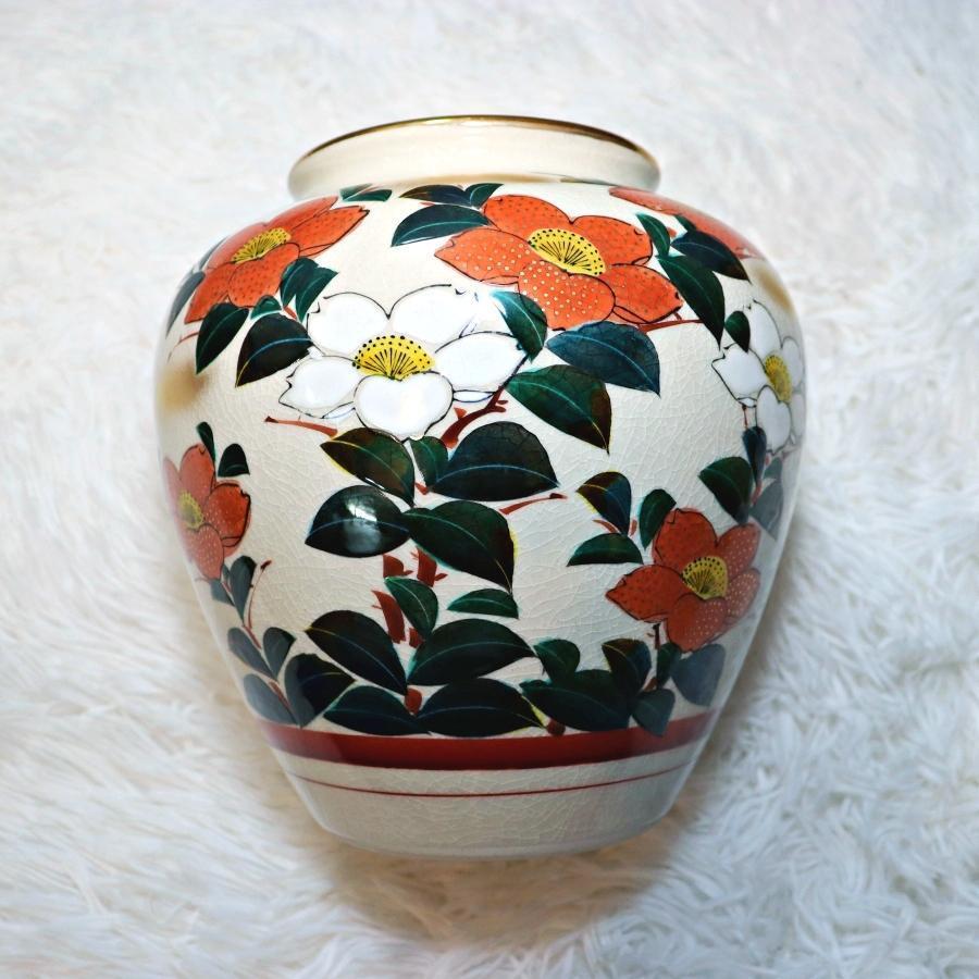 九谷焼 割取 七福神 花瓶(掬翠作） 九谷焼 割取 七福神 花瓶(掬翠作）