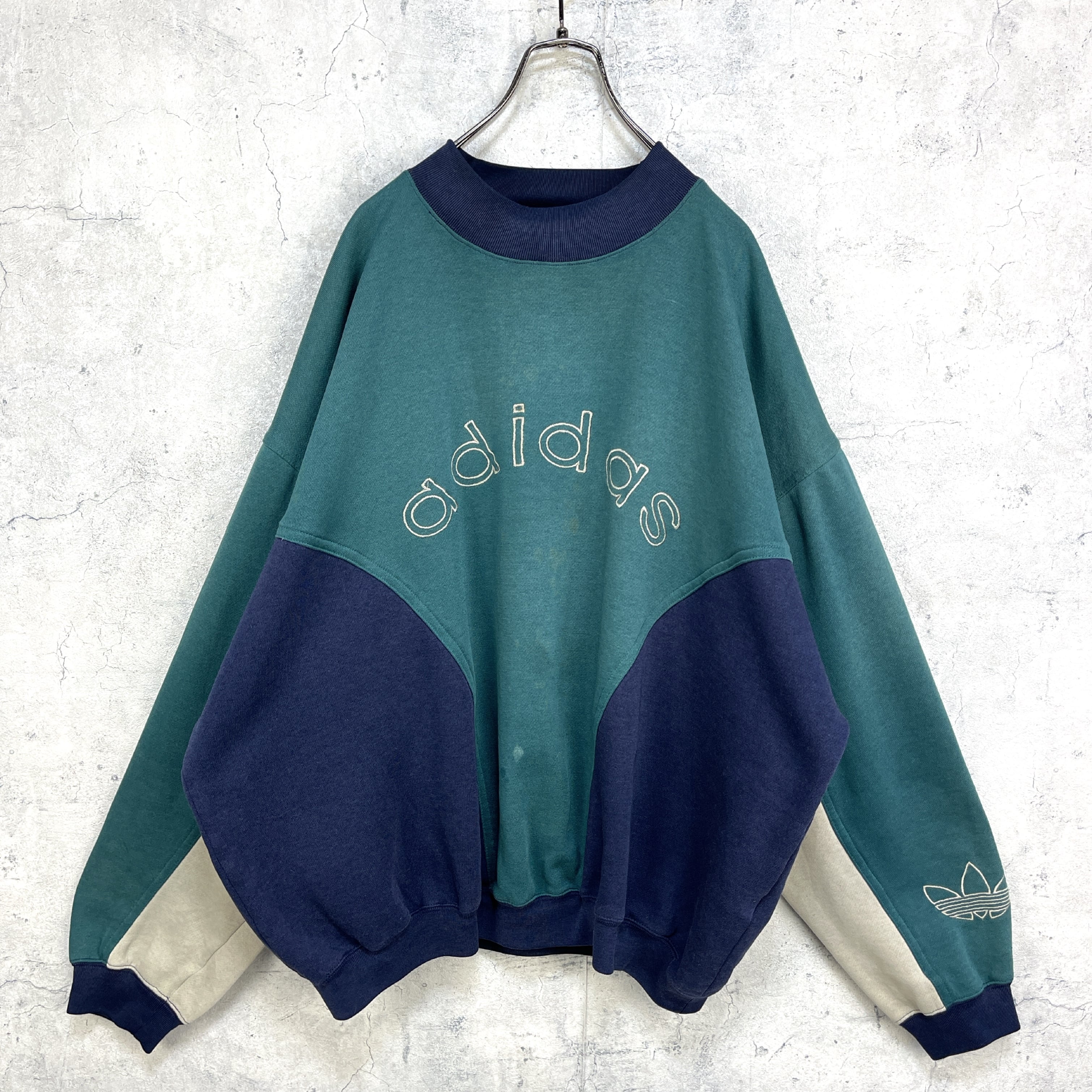 80's ヴィンテージアディダス スウェット 刺繍 マルチカラー