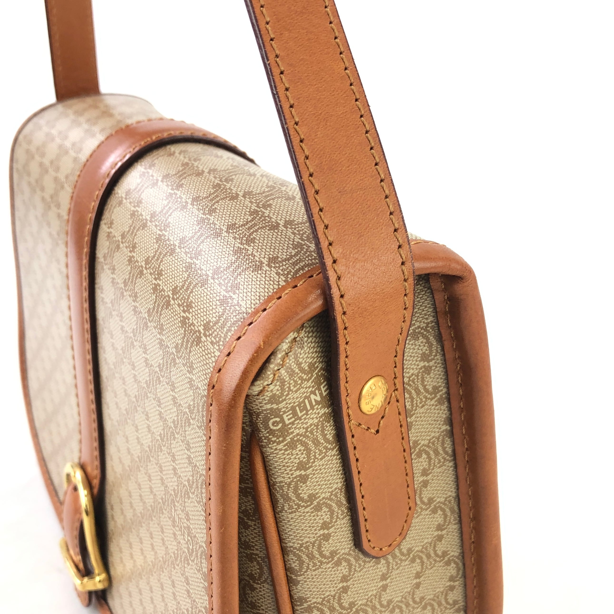 CELINE セリーヌ マカダム フロントベルト クロスボディ フラップ