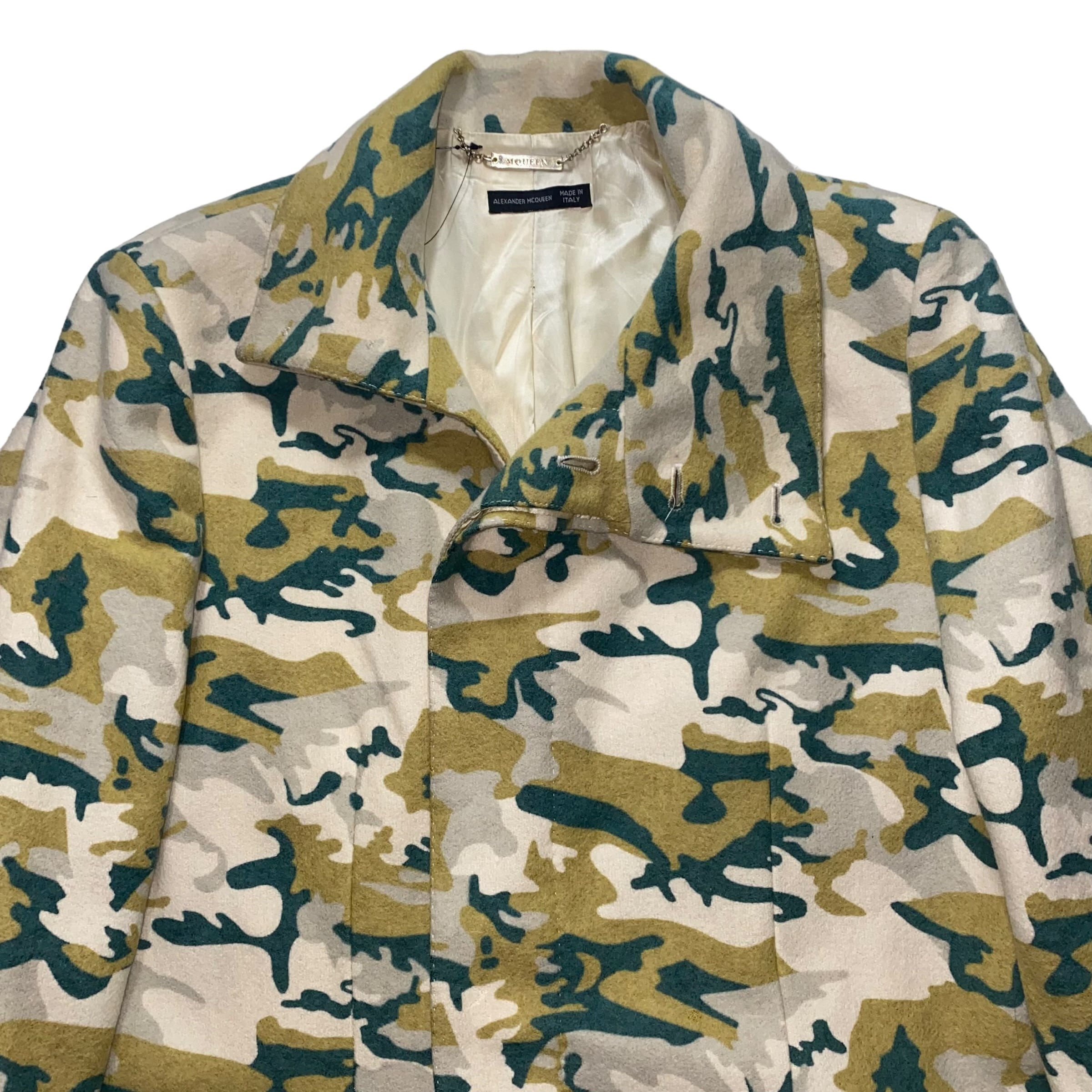 archive 1990's ALEXANDER McQUEEN camouflage pattern high neck coat