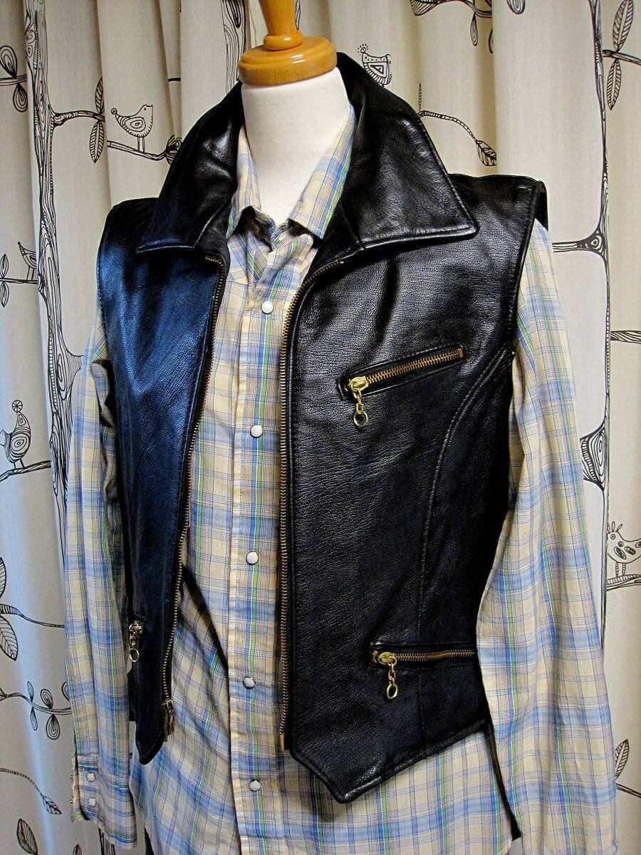 90's ショットSchott 243VW ライダース シングルベスト デッドストック