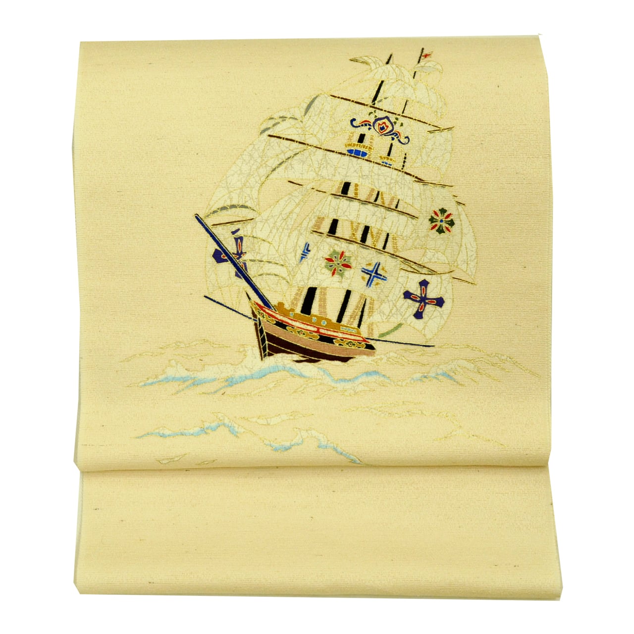 岡重謹製、帆船柄の名古屋帯 | marumori オンラインショップ