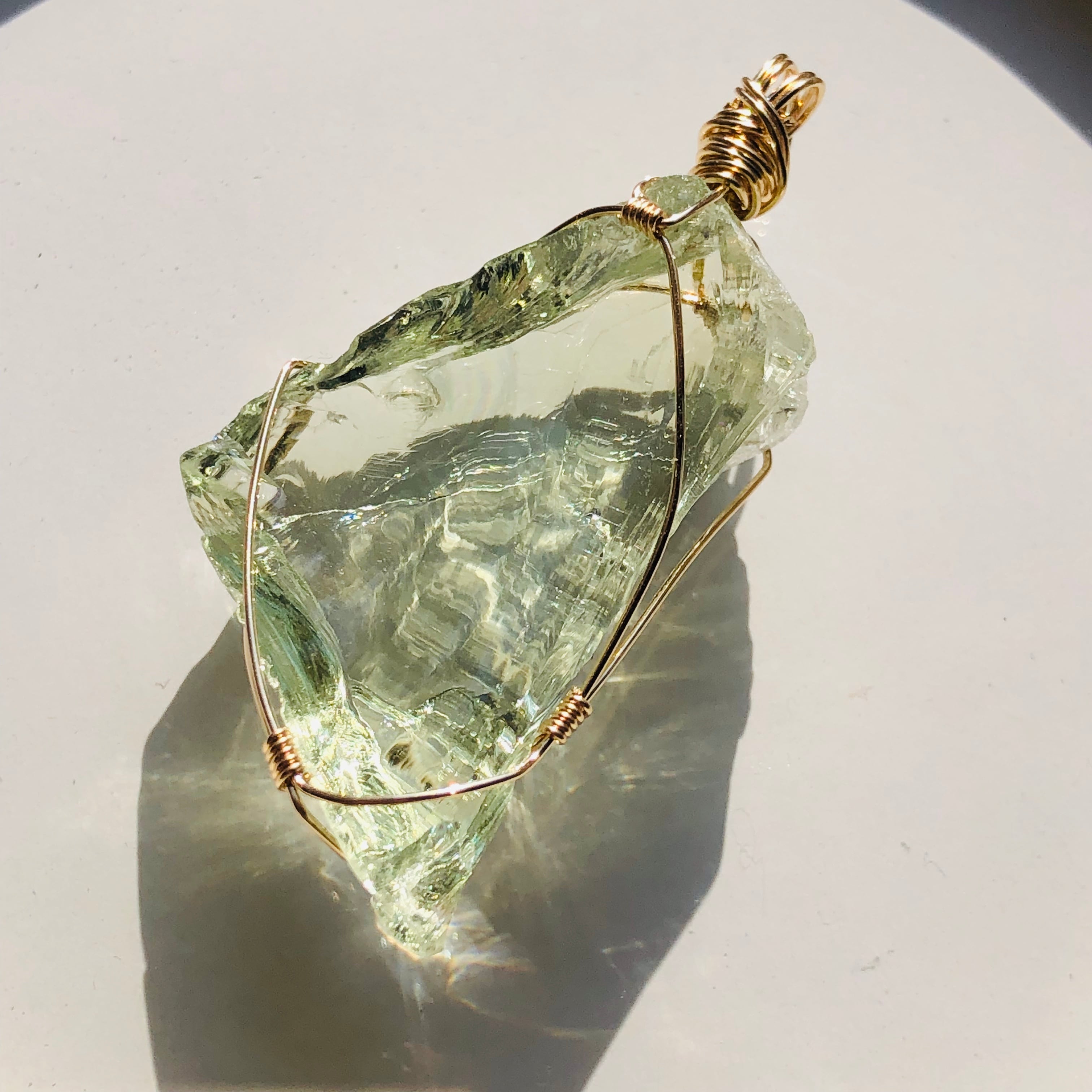 シエラネバダ産アンダラクリスタル☆宝石質~Gem Gold Green~【世界で1