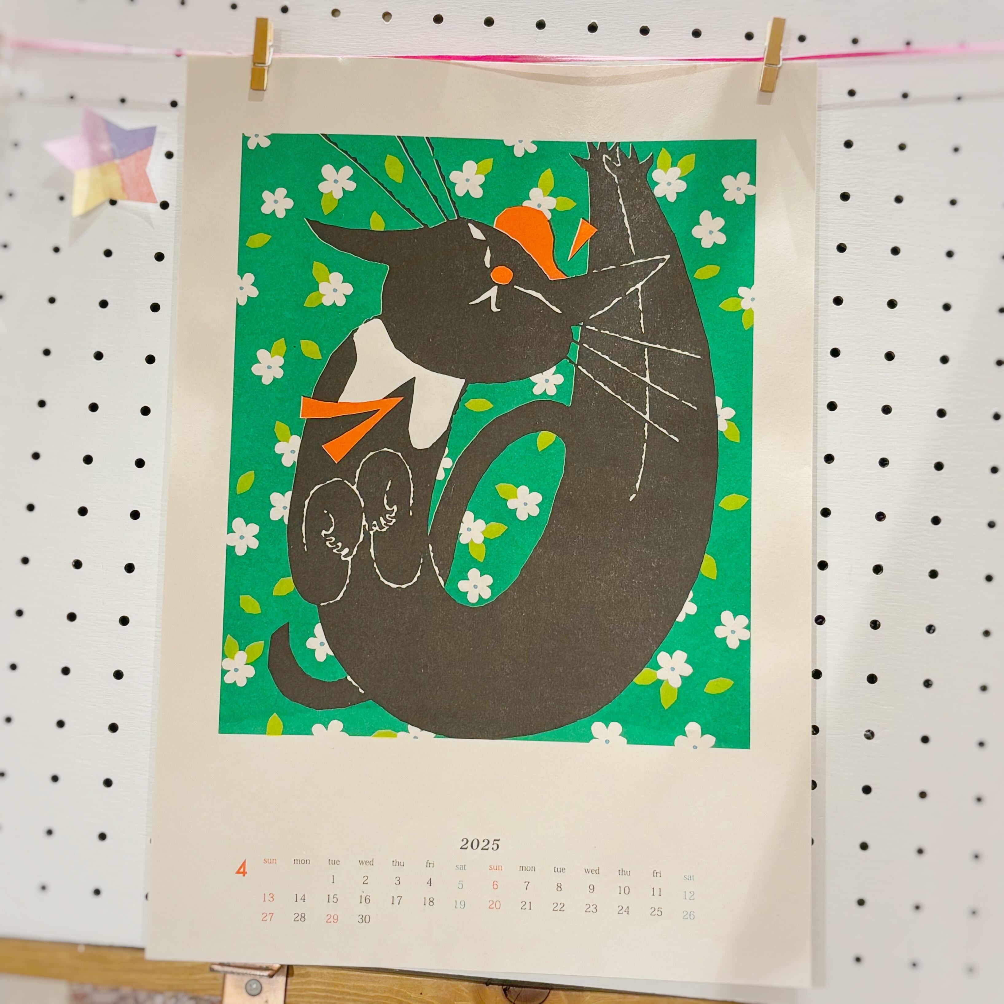 黒ねこ意匠】カレンダー2025 | sansato（三叉灯）