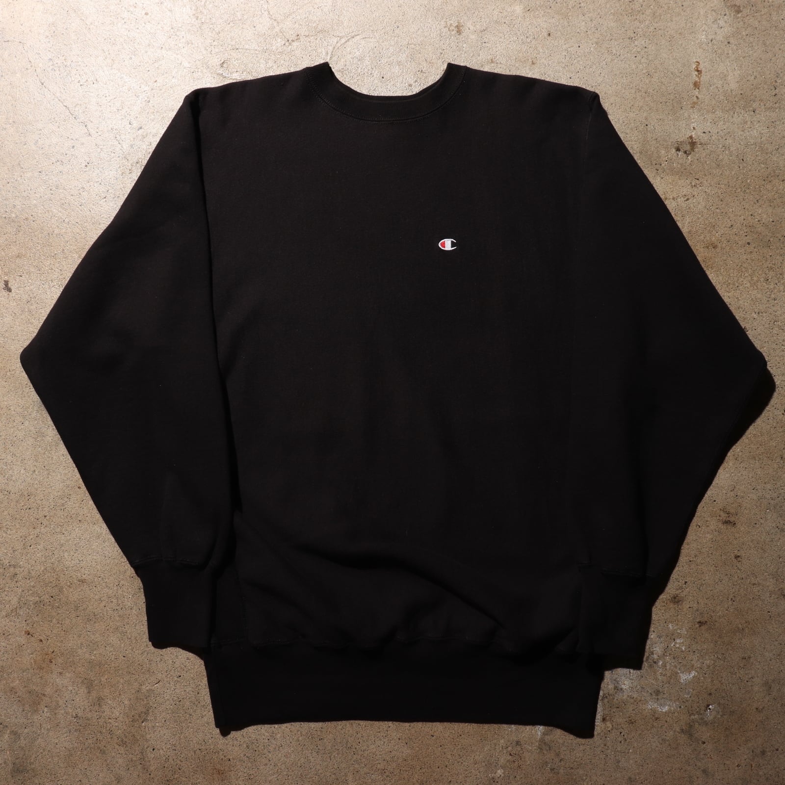 極美品 2XL 黒無地 90s リバースウィーブ チャンピオン スウェット