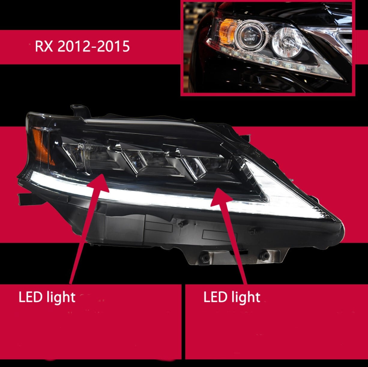 レクサス RX270 330 350 450H LEDグレードアップヘッドライト 2009