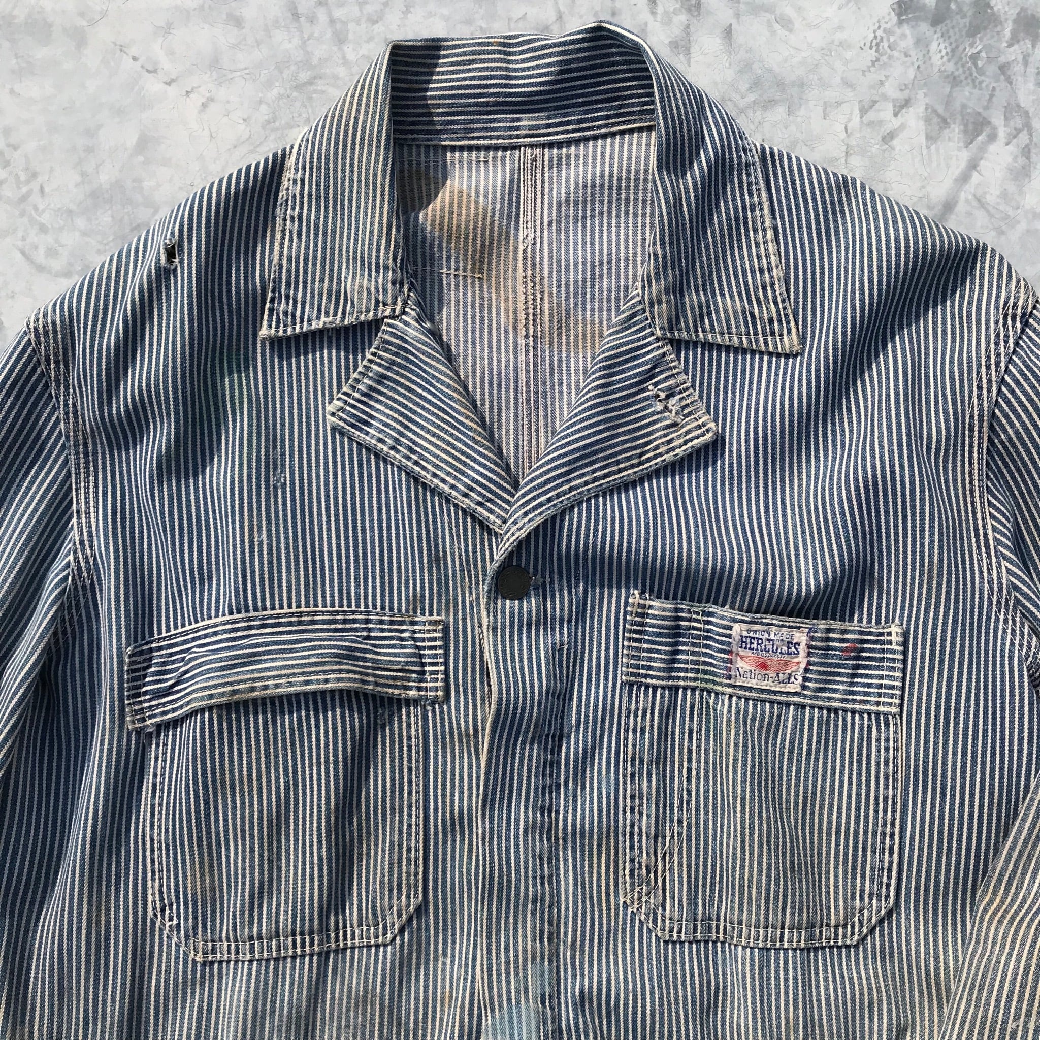 50's HERCULES ヘラクレス つなぎ ヒッコリー オールインワン ワーク