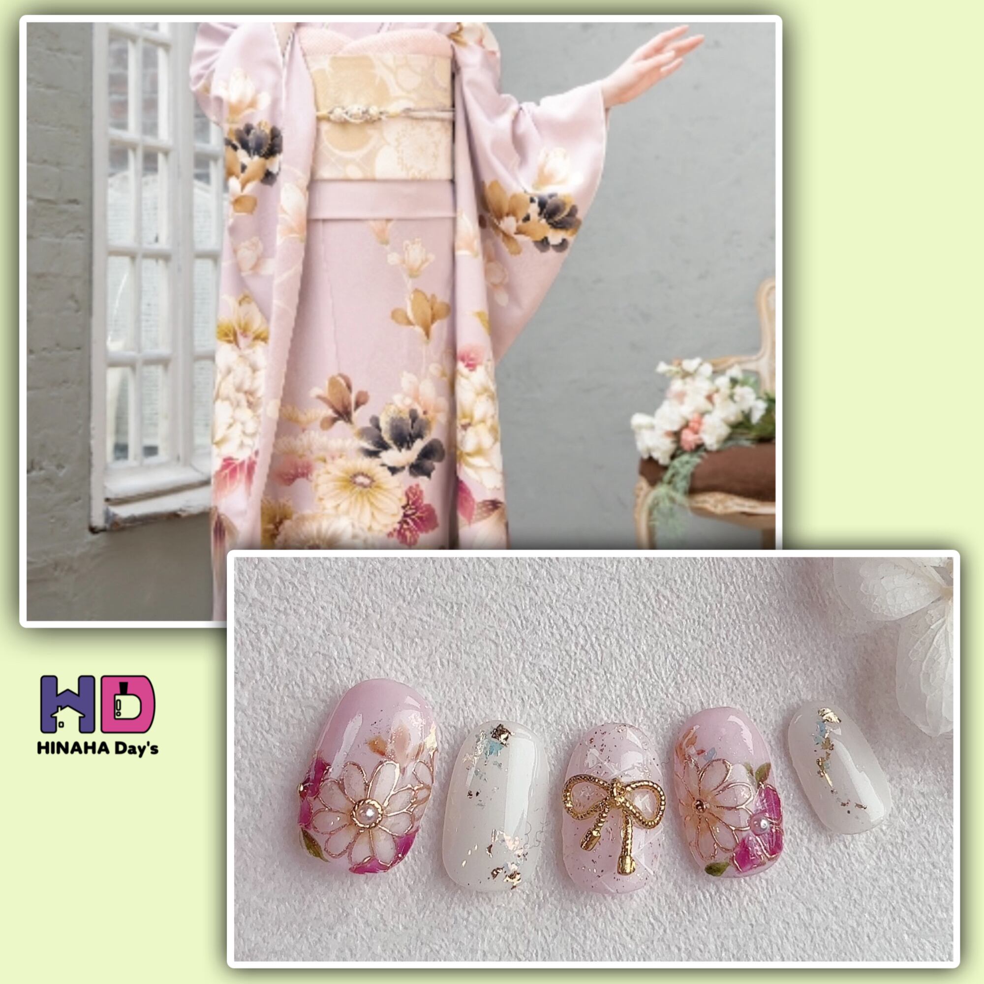 専用ケース付✨》オーダーネイルチップ/ブライダル/成人式/卒業式/つけ