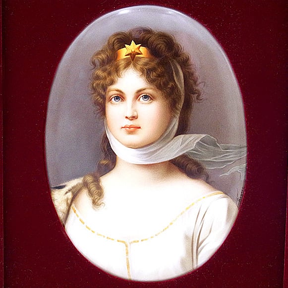 KPM ベルリン 陶板画 ルイーゼ 額付き アンティーク KPM Berlin Luise