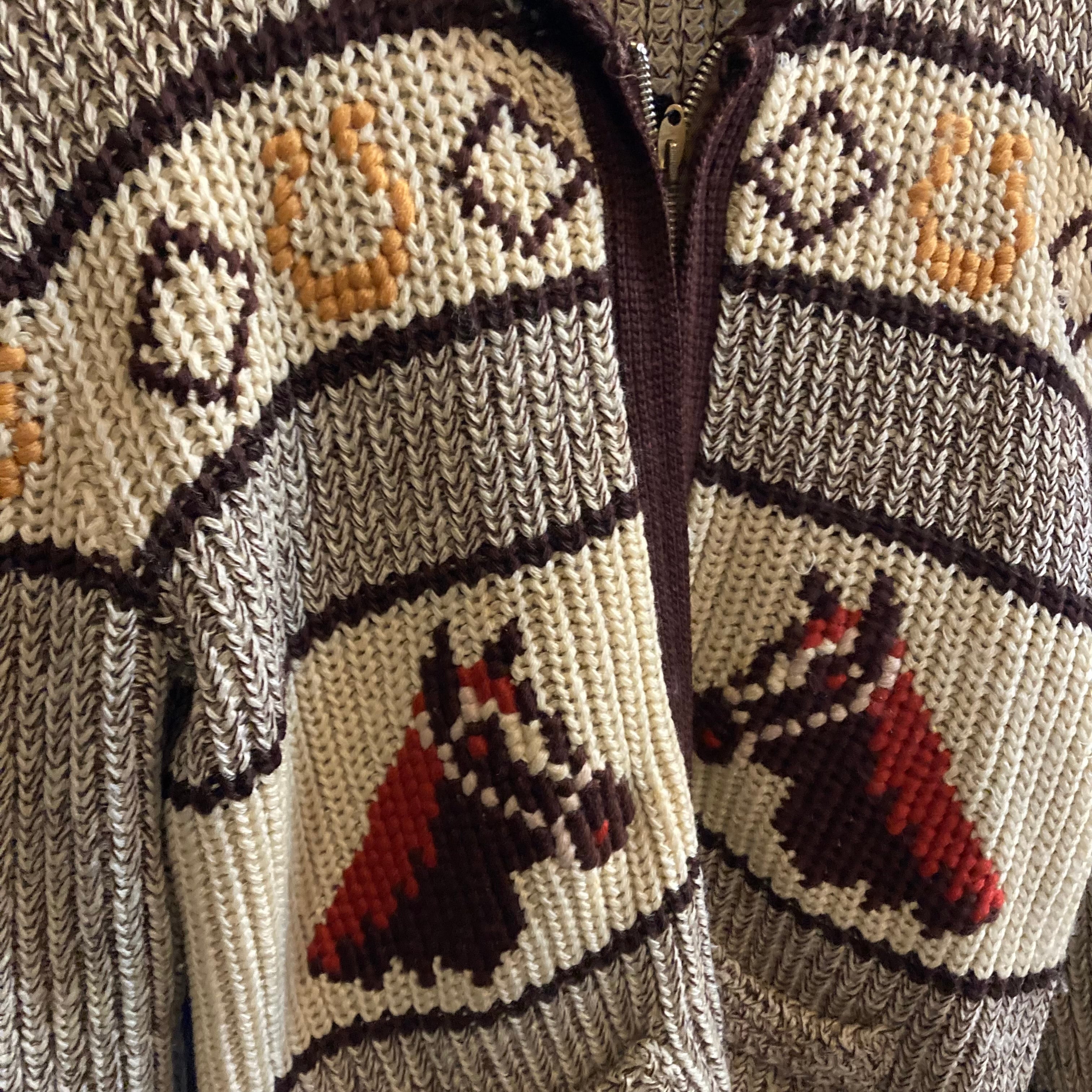 60s vintage カウチンセーター 馬柄 | 旅する古着屋 ドッケリーファーム