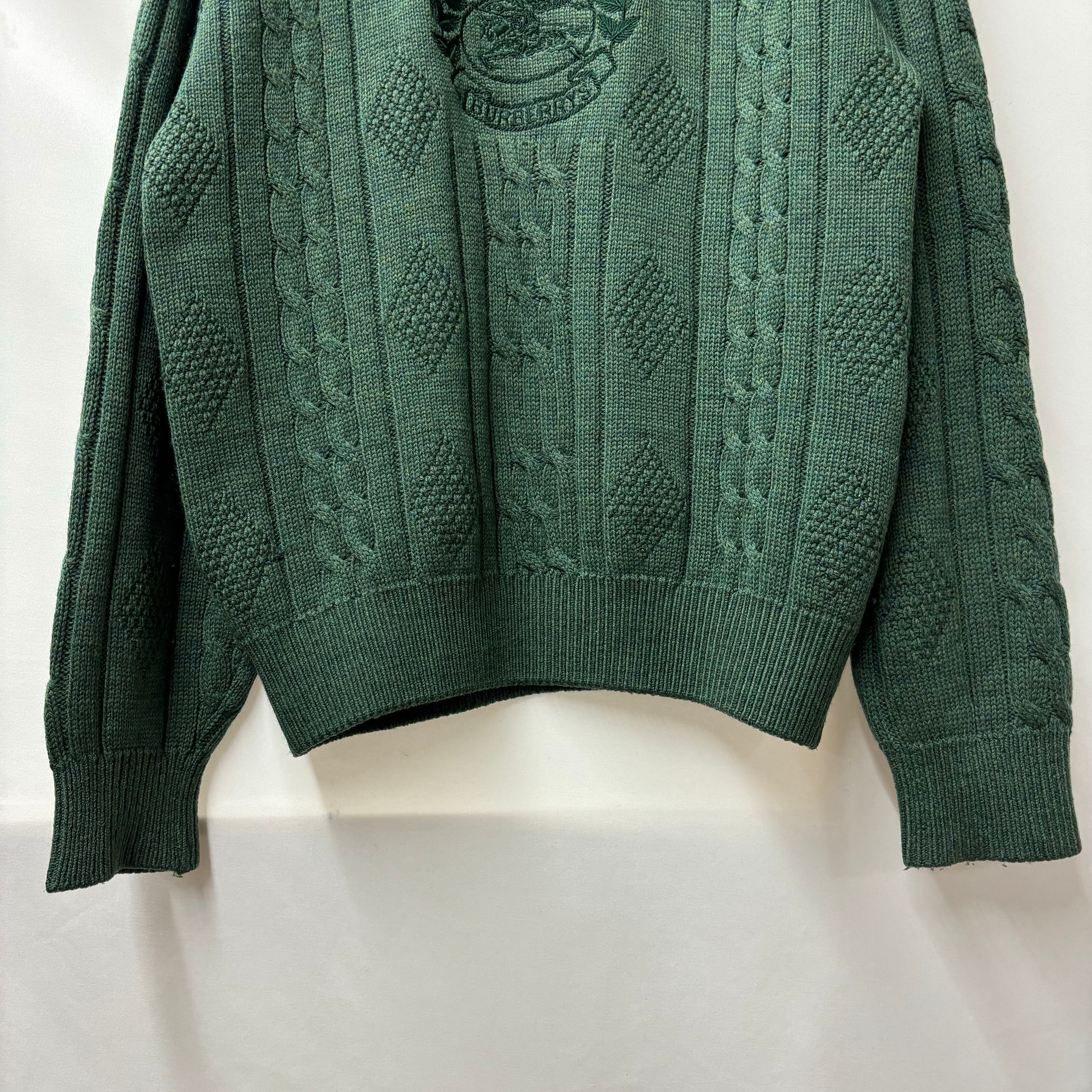 90s Burberrys knit バーバリー ニット/セーター burberry 緑 メランジ