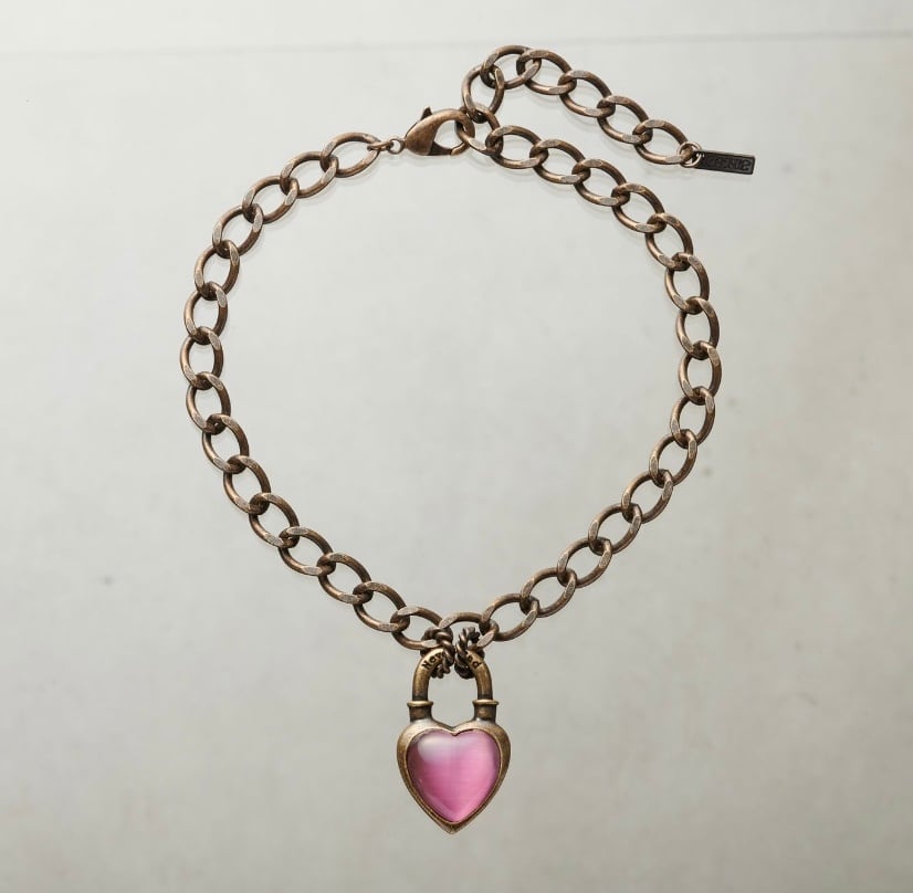 Never End® Chain Choker/Necklace Gold/Pink #0102 ネバー・エンド