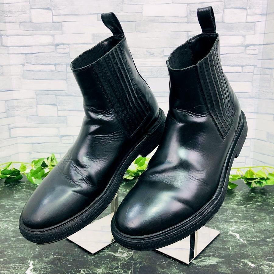 極上品 バレンシアガ メンズサイドゴアブーツ 黒 25.5cm 41 エッグトゥ