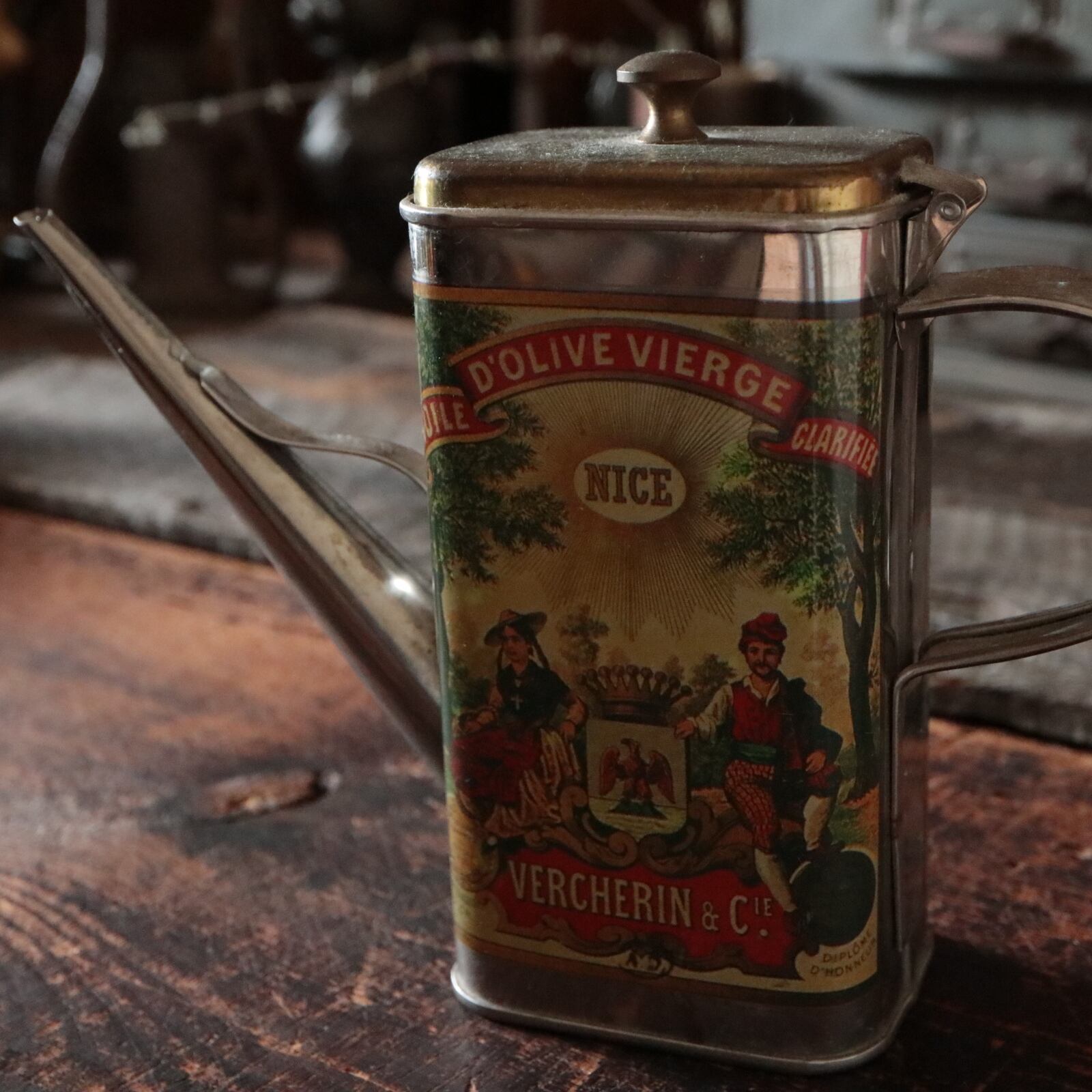 オイル差し オリーブオイル 缶 ビンテージ | 昭和レトロ雑貨・古道具の