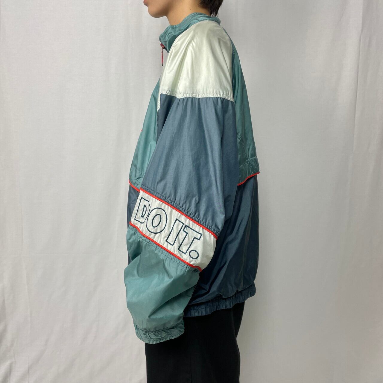 90年代 NIKE ナイキ 銀タグ JUST DO IT 袖ロゴ刺繍 ナイロン トラック