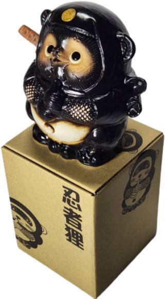 忍者狸 黒 （ドローン） （忍者たぬき・忍者狸・置物・たぬき